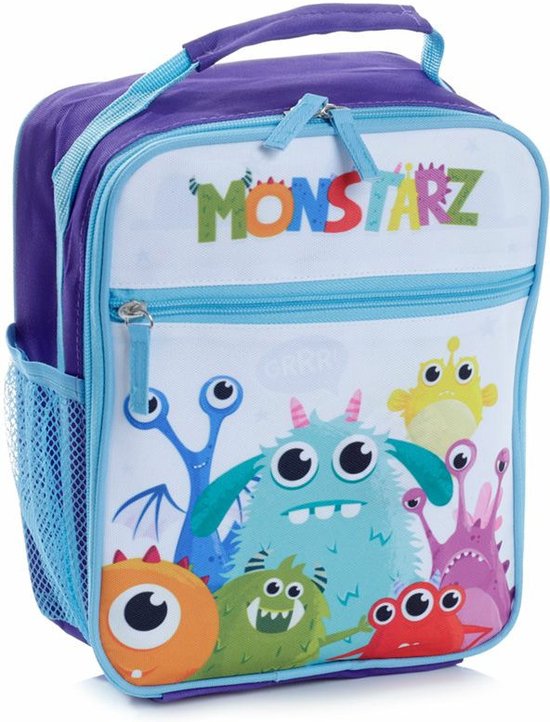 Draagbare lunch/sixpack koeltas - Monstarz print - 21 x 25 cm - 5.8 L van Vipack