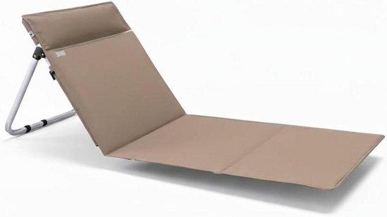 Draagbare Mat - Liggende Mat - Ontspannen Buiten - Gevoerde Rugleuning - 146 cm Lengte - Woestijn Beige