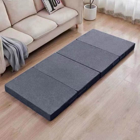 Draagbare Matras - Opvouwbaar Slaapbed - Gasten Ontvangen - Ruimtebesparend Ontwerp - 200 cm Lengte - Donkergrijs