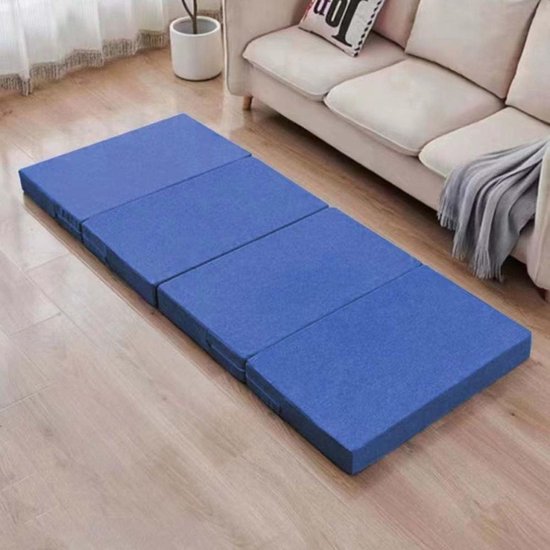Draagbare Matras - Opvouwbare Slaapbank - Gastvrij Ontvangen - Ruimtebesparend Ontwerp - 200 cm - Donkerblauw