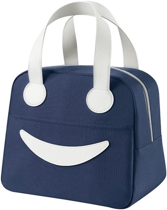 Draagbare Mini Geïsoleerde Lunch Bag, Klein Blauw, Schattig, Outdoor Picknick & Opbergtas