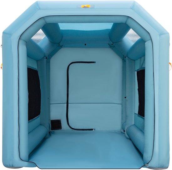 Draagbare opblaasbare spuitcabine, 13 x 8 x 8 ft spuittent met luchtfiltering en dubbele blowers, verbeterde opblaasbare spuittent voor het spuiten van auto's en motorfietsen van Vevor