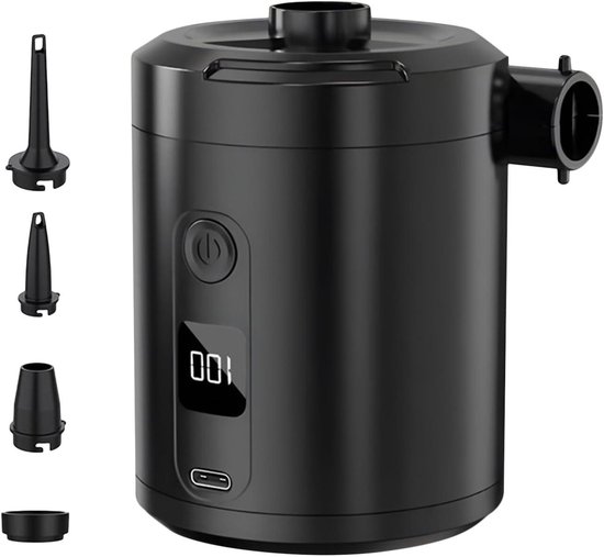 Draagbare Opblaaspomp - Luchtbed Pomp - Kamperen en Reizen - USB Oplaadbaar - 40 minuten gebruik - Zwart