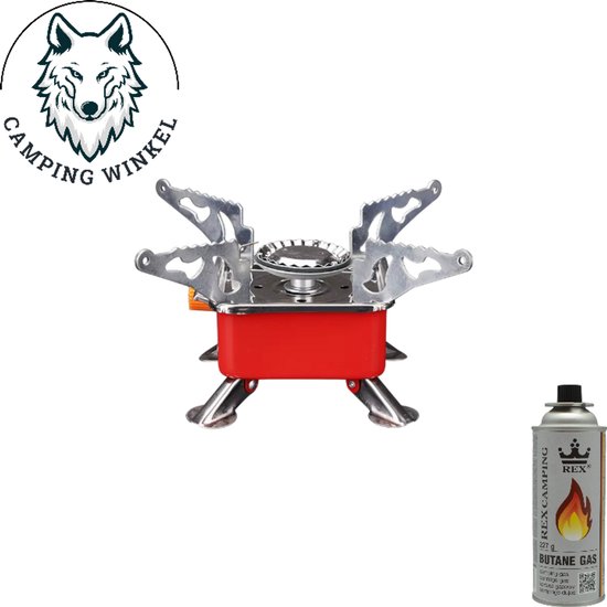 Draagbare Opvouwbare Kachel Campingkachel Rood - Metalen Outdoor Kooktoestel met Handmatige Bediening & Elektronische Ontsteking - Compact, Krachtig & Ideaal voor Kamperen van Merkloos