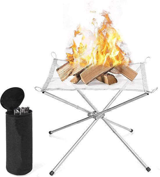 Draagbare opvouwbare outdoor vuurplaats met draagtas voor camping en tuin