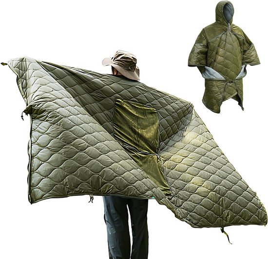 Draagbare Outdoor Deken - Reis Slaapzak - Kamperen en Reizen - Met Capuchon en Fluweel - 190x135cm - Enkele Attribuut