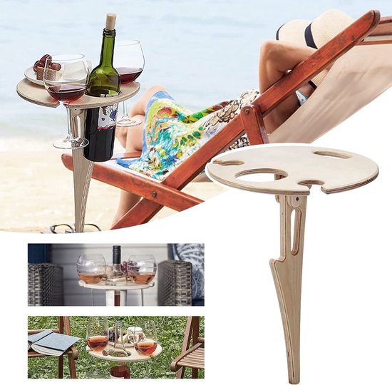 Draagbare outdoor wijntafel, inklapbare wijntafel, wijntafel, draagbaar, wijncadeau, draagbare wijntafel voor tuin, kleine strandtafel, klaptafel voor buiten van Rustic Groove