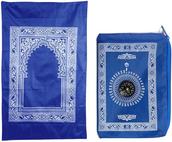 Draagbare Polyester Reisgebedsmat met Kompas - Ideaal voor Moslim Reizen en Ramadan van Merkloos