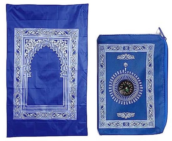 Draagbare Polyester Reisgebedsmat met Kompas - Ideaal voor Moslim Reizen en Ramadan van Merkloos