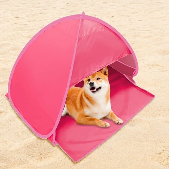 Draagbare pop-up strandtent voor kinderen en huisdieren, ideaal voor honden en katten, met hoofdsteun en handige draagtas