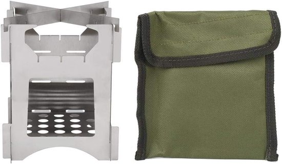 draagbare roestvrijstalen opvouwbare houtkachel mini fornuis voor outdoor kamperen reizen wandelen picknick