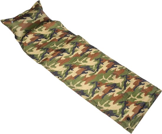 Draagbare Slaapmat - Kampeer Accessoire - Buiten Kamperen - Zelfopblazend - 180x60cm - Legergroen