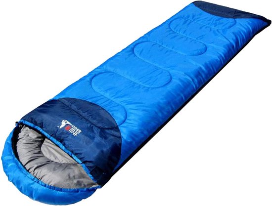 Draagbare Slaapzak - Dekenslaapzak - Outdoor Kamperen - Waterdicht Dubbellaags - 190 x 75 cm - Blauw