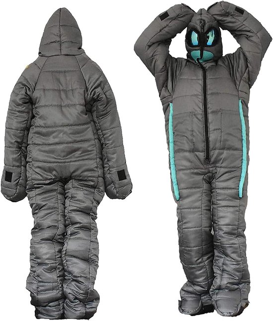 Draagbare Slaapzak - Kampeerjas Slaapzak - Outdoor Kamperen - Met Armen en Benen - 0 Graden - Blauw