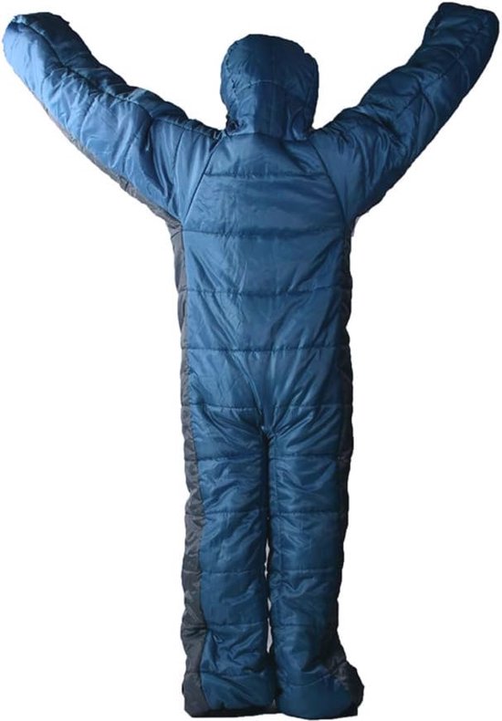 Draagbare slaapzak met benen voor buiten, 3 seizoenen full body slaapkleding, ideaal voor kamperen en wandelen van Merkloos