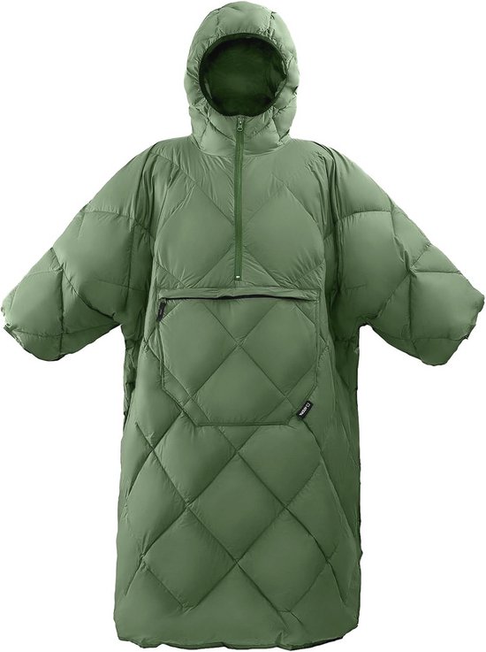 Draagbare Slaapzak met Mouwen voor Koude Weersomstandigheden - Warmere Deken-Poncho voor Outdoor en Kamperen van Merkloos