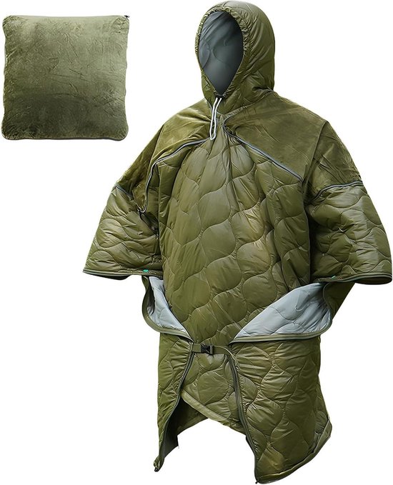 Draagbare Slaapzak - Reisdeken - Outdoor Avonturen - Verstelbare Riemen - 190 x 135 cm - Grijs
