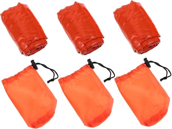 Draagbare Slaapzak Set - Nooddeken Bivy - Kamperen en Wandelen - Waterdicht en Warm - 213x90cm - Oranje