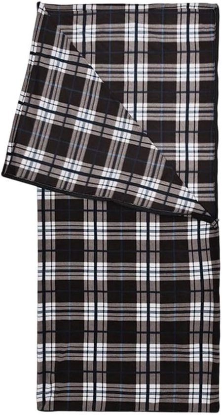 Draagbare Slaapzak Voering - Reislaken Fleece - Kamperen en Reizen - Dubbelzijdig Fleece - 16 x 30 cm - Koffie Plaid