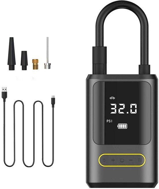 Draagbare, slimme bandenpomp met digitaal display, draadloze noodbandenpomp met oplaadfunctie. van Xiaomi