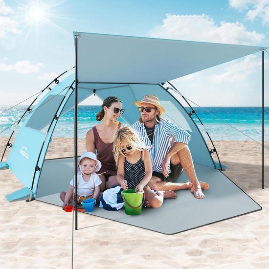 Draagbare strandtent blauw - UV-bescherming - Elegear Beach Tent van Elegear