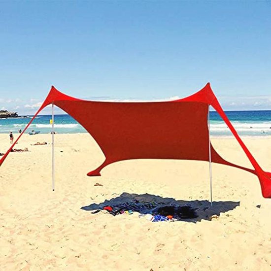 Draagbare Strandtent met UV-bescherming en Zandankers - Perfect voor Camping en Strand van Merkloos