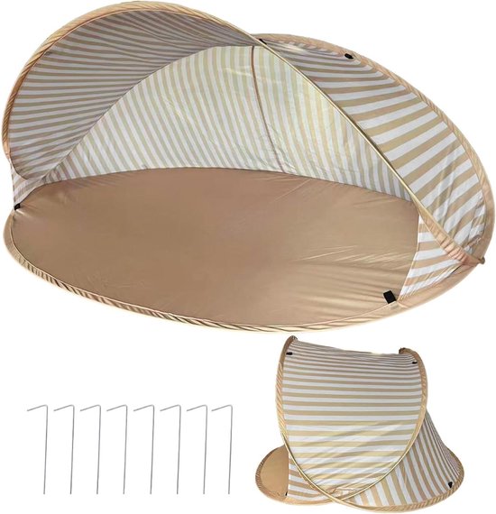 Draagbare Strandtent - Zonnescherm Tent - Strand Dagen - Dubbele Zilverlaag - 180 x 125 x 85 cm - Enkel Kenmerk