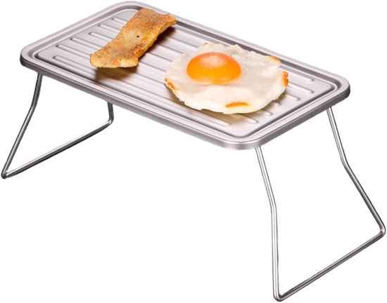 Draagbare Tafel - Kookplaat Grill - Koken Buiten - Titanium Materiaal - 50 x 150 mm - Zilver