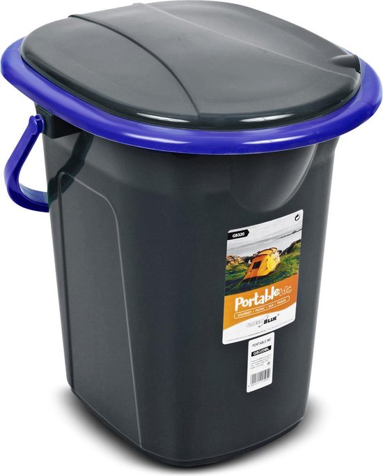 Draagbare Toeristische Toiletbak - 19L - GB320BB - zwart-navy van Bo-Camp