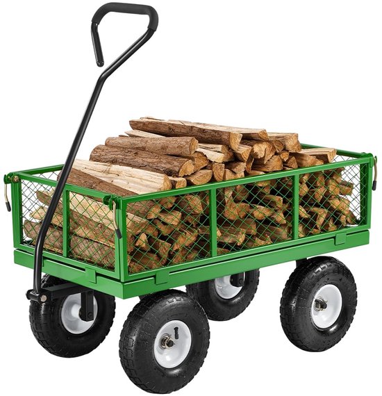 Draagbare Tuinwagen met 300 kg Draagvermogen en 10 Inch Banden voor Buitengebruik van TecTake
