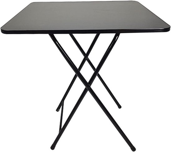 Draagbare Vierkante Klaptafel 60x60x70cm Rvs Outdoor Camping Picknicktafel Opvouwbare Eettafel voor Thuis Feesten Lichtgewicht en Duurzaam Zwart