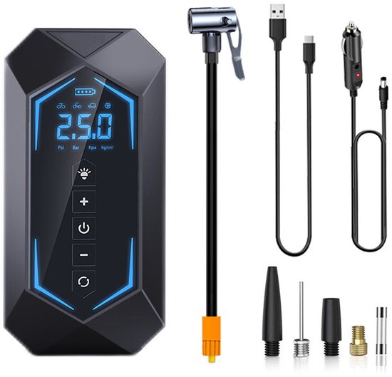Draagbare voertuigluchtpomp met draadloos, intelligent digitaal display, multifunctionele pomp voor het oppompen van banden, boten, ballen, enz. van Xiaomi