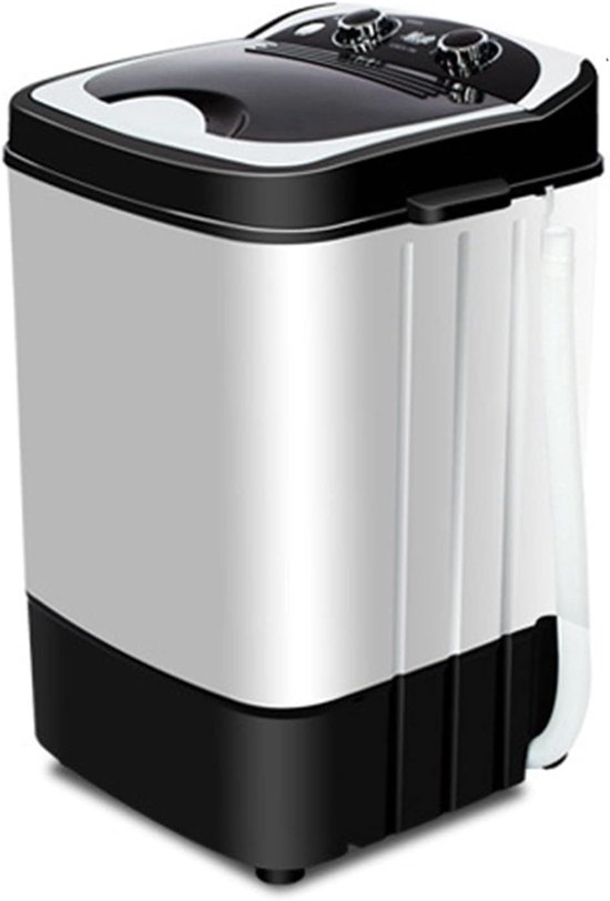 Draagbare Wasmachine Droger - Mini Compact - Kleine Wasjes - Tijdinstelling - 2 kg Capaciteit - Grijs