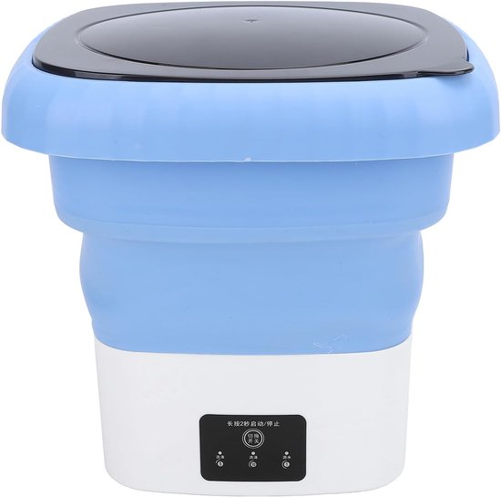 Draagbare wasmachine - Mini wasmachine met centrifuge - 6L - Ideaal voor camping en reizen - Blauw/Wit van Merkloos