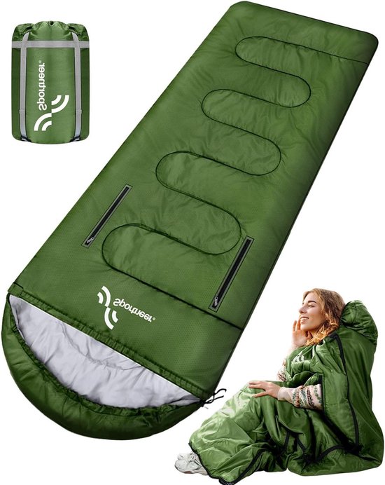 Draagbare waterdichte slaapzak voor volwassenen en kinderen - armritsgaten - koud en warm weer - kamperen wandelen backpacken outdoor reizen van Venture 4th