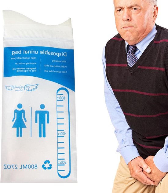 Draagbare Zakjes - Urinoir Zakjes - Hygiëne Onderweg - Lekvrije Sluiting - 800 ml - Transparant