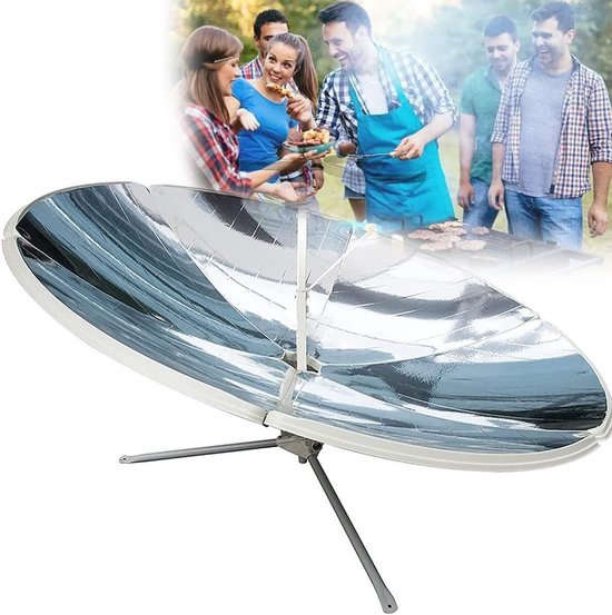 Draagbare Zonne Kooktoestel - Zonne Oven Grill - Buiten Koken - Geconcentreerde Zonne-energie - 1500 mm Diameter - Zilver