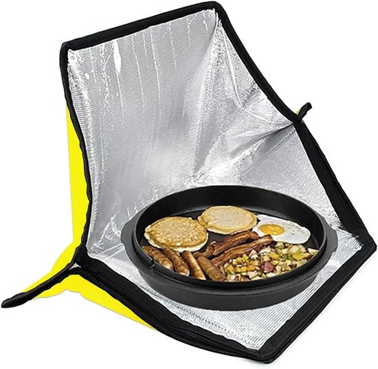 Draagbare Zonne-oven - Outdoor Kookplaat - Kamperen en Barbecue - Opvouwbaar Ontwerp - 60 x 45 x 50 cm - Geel