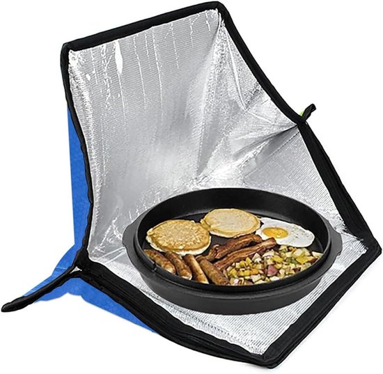 Draagbare Zonneoven - Outdoor Kooktoestel - Kamperen Koken - Efficiënte Warmte - 60 x 45 x 50 cm - Blauw