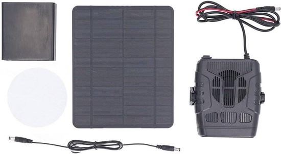 Draagbare Zonnepaneelverwarmer - Efficiënte Verwarming - Buiten Kamperen - 12V 20W Zonne-energie - Draagbaar Ontwerp - Zwart