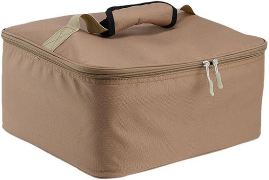 Draagtas Gasflessen - Opbergtas Outdoor - Kamperen Koken - Scheurvast Oxford Weefsel - 35 x 32.5 x 17 cm - Geel