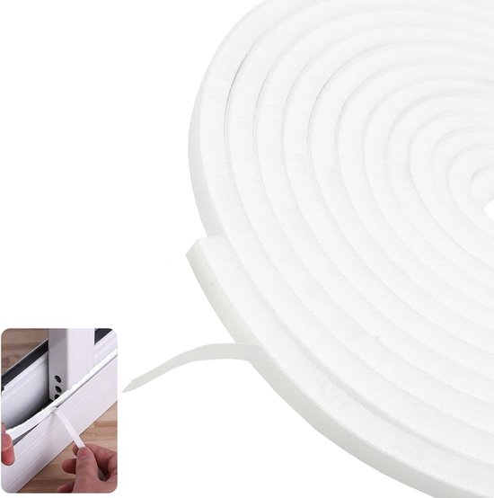 Draught Excluder voor Deuren en Ramen - 5m x 9mm - Isolatie, Energie Besparing en Geluidsdemping van Merkloos