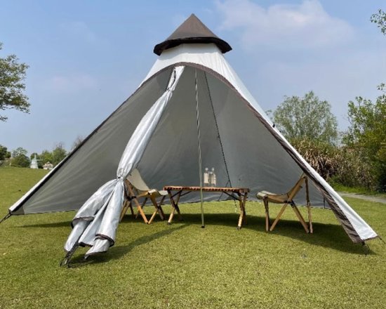 Dream house draagbare dubbellaagse waterdichte ademende tipi kampeertent voor het gezin