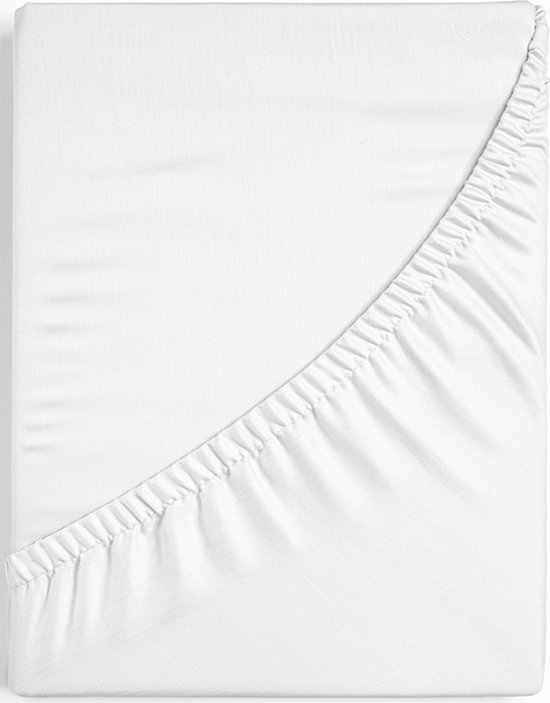 Dreamers Den - 100% Biologisch Katoensatijn - Katoen Satijn - 100% GOTS Gecertificeerd Biologisch Katoen - Hoeslaken - Wit - 200x220 cm - 35cm Hoekhoogte van Dreamers Den