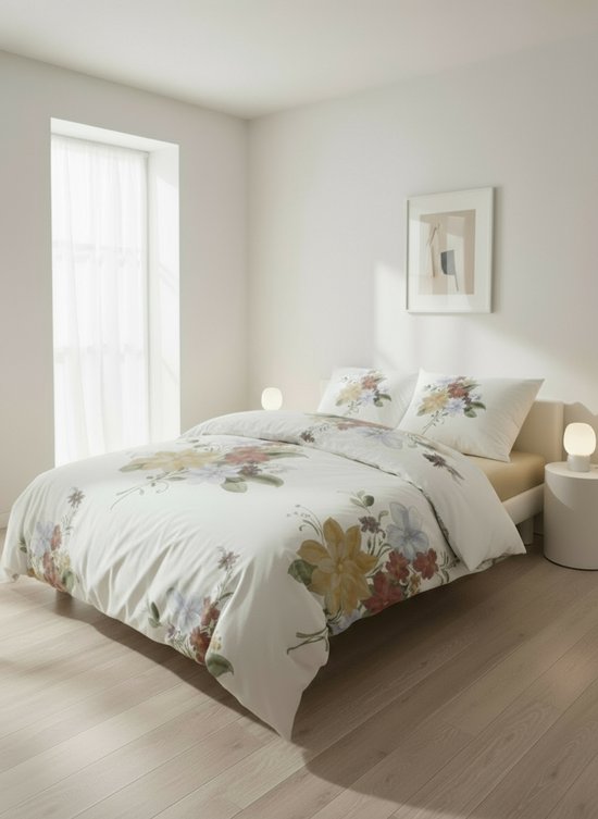 Dreamers Den Bouquet – Dekbedovertrek – 140x200/260 cm – 100% Katoen Satijn – Superzacht – Met Instopstrook van Cinderella