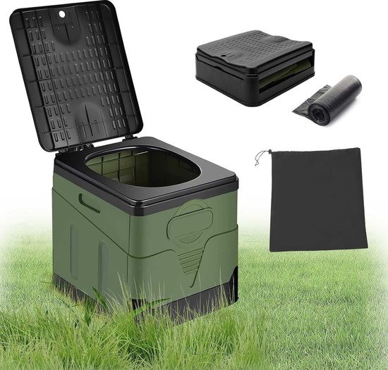 Drezesov Camping Toilet Foldable Mobile Dry Separator Toilet with 12 Organic Toilet Bags Very Stable Toilet Mobile Folding Toilet for Outdoor Camping Gadgets van Drezesov