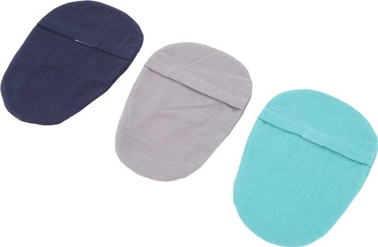 Driedelige set hoezen voor stomazakjes, wasbaar, afneembaar, stofwerend, verkrijgbaar in diverse kleuren. De hoes beschermt de binnenvoering van het stomazakje.