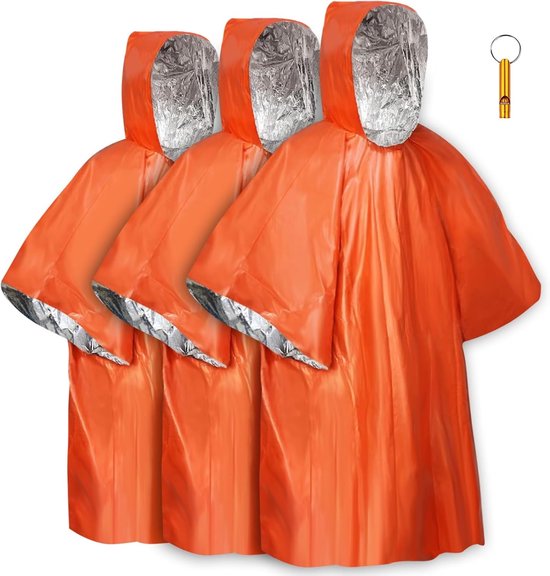 Driedelige Thermische Slaapzak en Poncho Set voor Overleven, Waterdicht en Winddicht, Ideaal voor Kamperen en Hiking