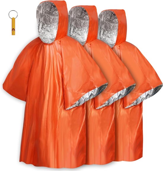 Driedelige Thermische Slaapzak en Poncho Set, Waterdicht en Winddicht voor Kamperen en Wandelen in de Natuur van Merkloos