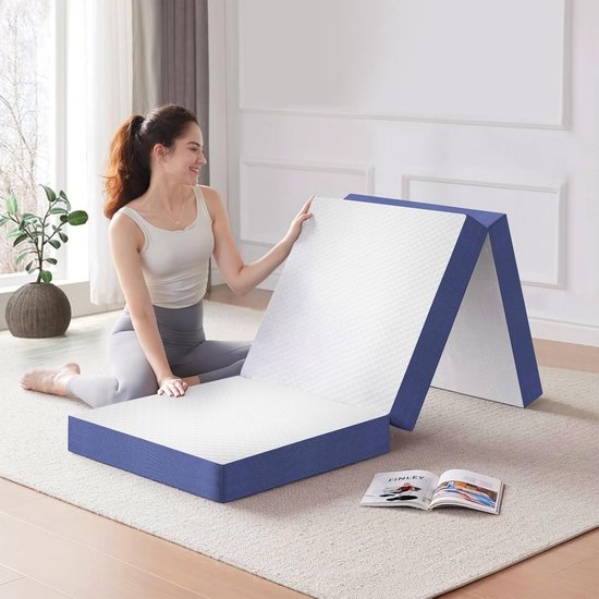 Drievoudige Vouwmatras 10 cm schuim - Wasbaar, Opvouwbaar voor Logeergast, Yoga en Reizen van Lifa Living